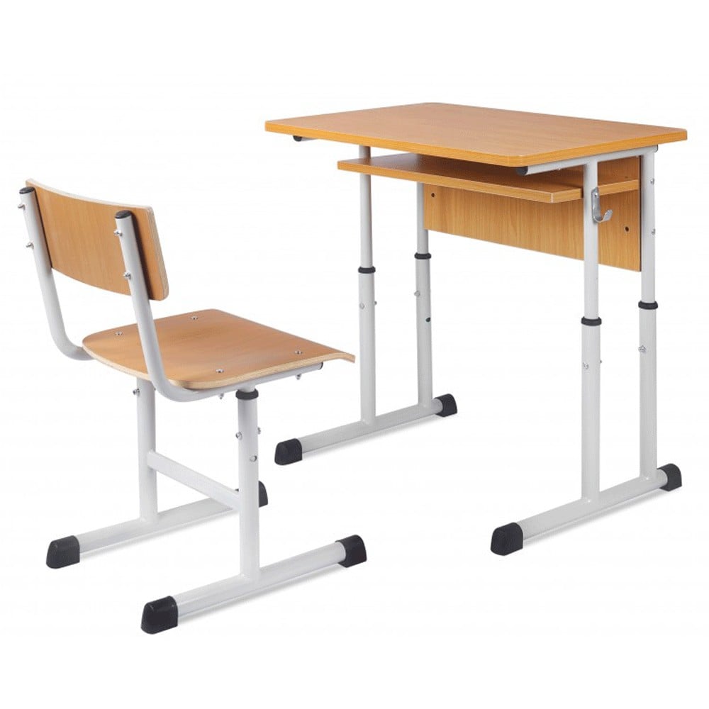 Back to School - Set birou si scaun scolar, inaltime reglabila, natur