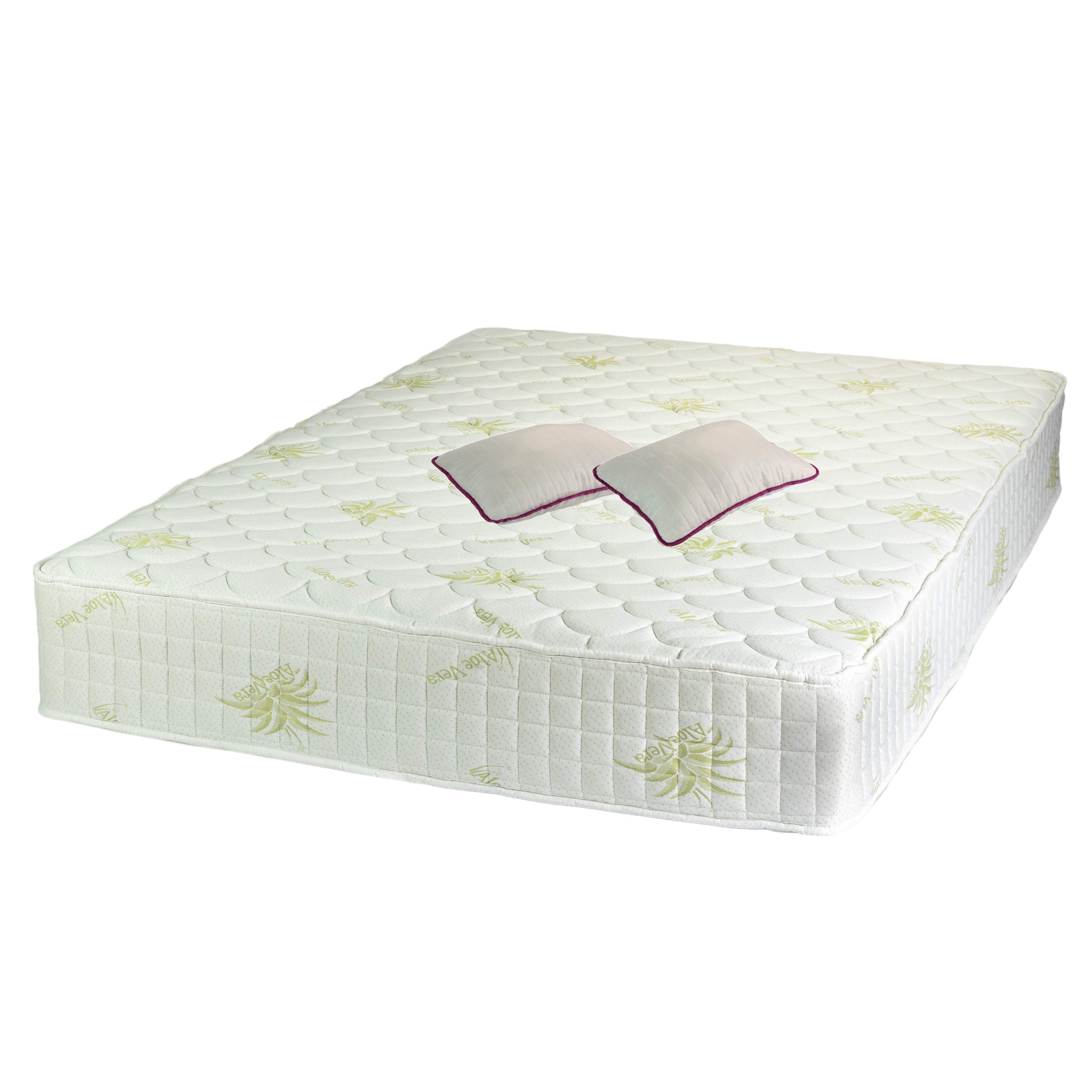 Seturi saltele - Set Saltea cu arcuri impachetate individual, Pocket Spring Milano, 180x200x24cm, fermitate mediu spre soft, sistem de aerisire perimetral, Saltex plus 2 perne matlasate microfibra 50x70cm, lavabile la 60°C