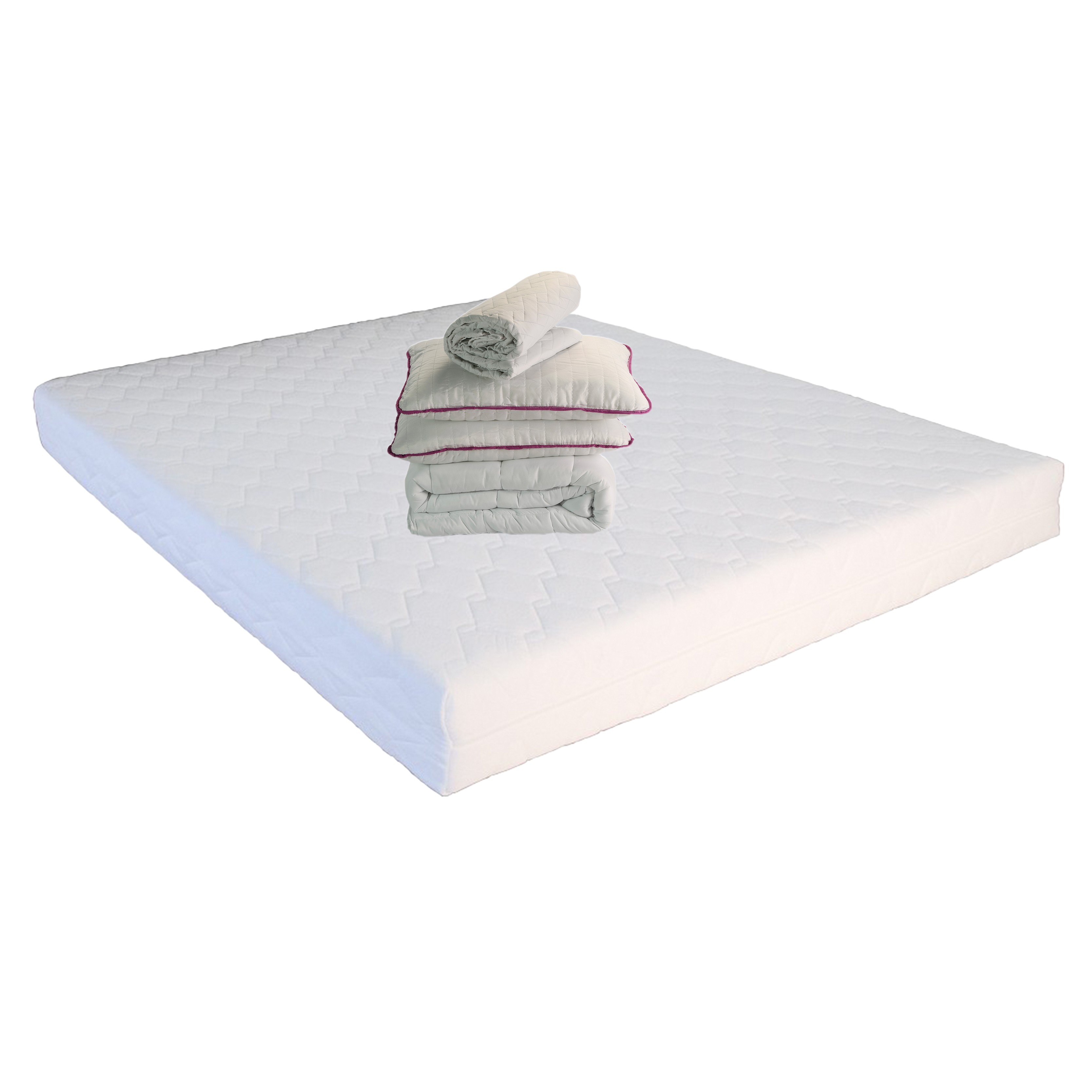Set Saltea cu spuma, Mercur Comfort Flex Plus 160x200x20cm, fermitate mediu spre tare, hipoalergenica, husa detasabila, Saltsib plus 2 perne matlasate 50x70cm, lavabile la 60°C, husa microfibra, antialergica si pilota iarna, densitate 400g/m², 180x200cm