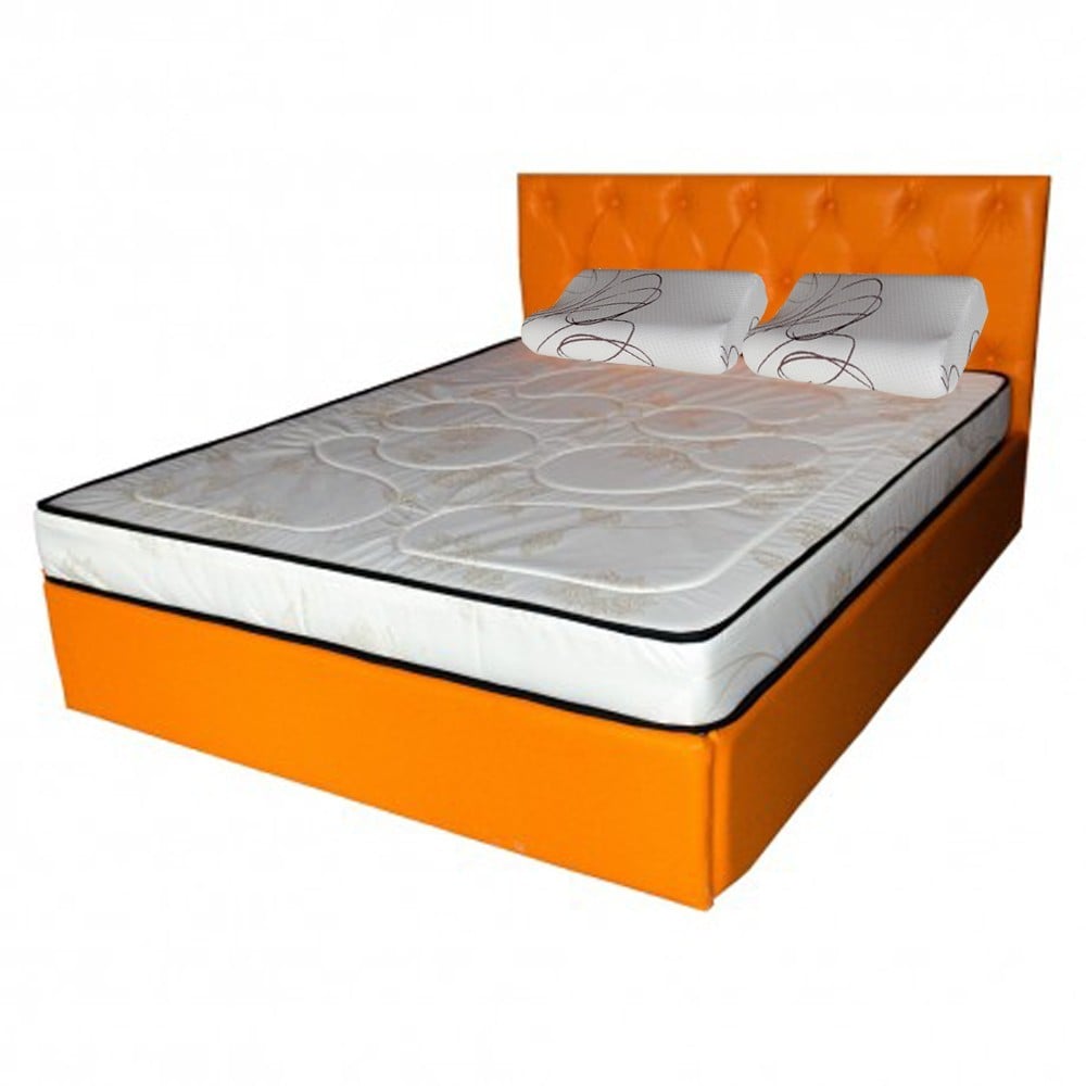Produse - Set Saltea cu spuma, Venus Eco Memory 140x200x17cm, cu spuma poliuretanica, memory foam 2 cm, fermitate mediu spre tare, Saltsib plus 2 perne ortopedice memory SB 52x32 cm, husa lavabila la 40°C