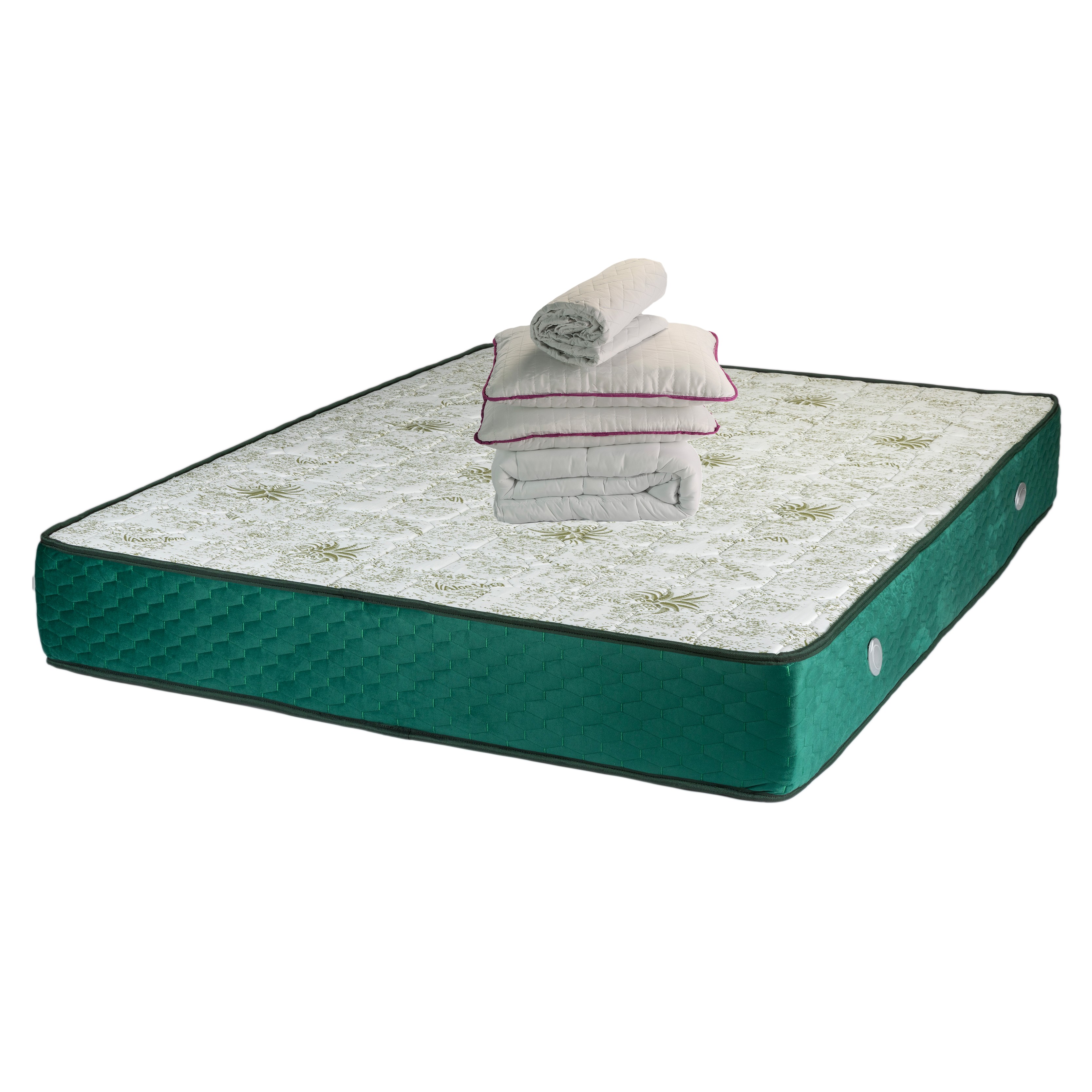 Promotii - Set Saltea ortopedica, Memory Foam Crin, 140x200x25cm, fermitate tare, cu spuma poliuretanica, memory foam 5 cm, sistem de aerisire perimetral, Salt Confort plus 2 perne matlasate, 50x70cm, husa hipoalergenica si pilota vara, microfibra, 180x200cm