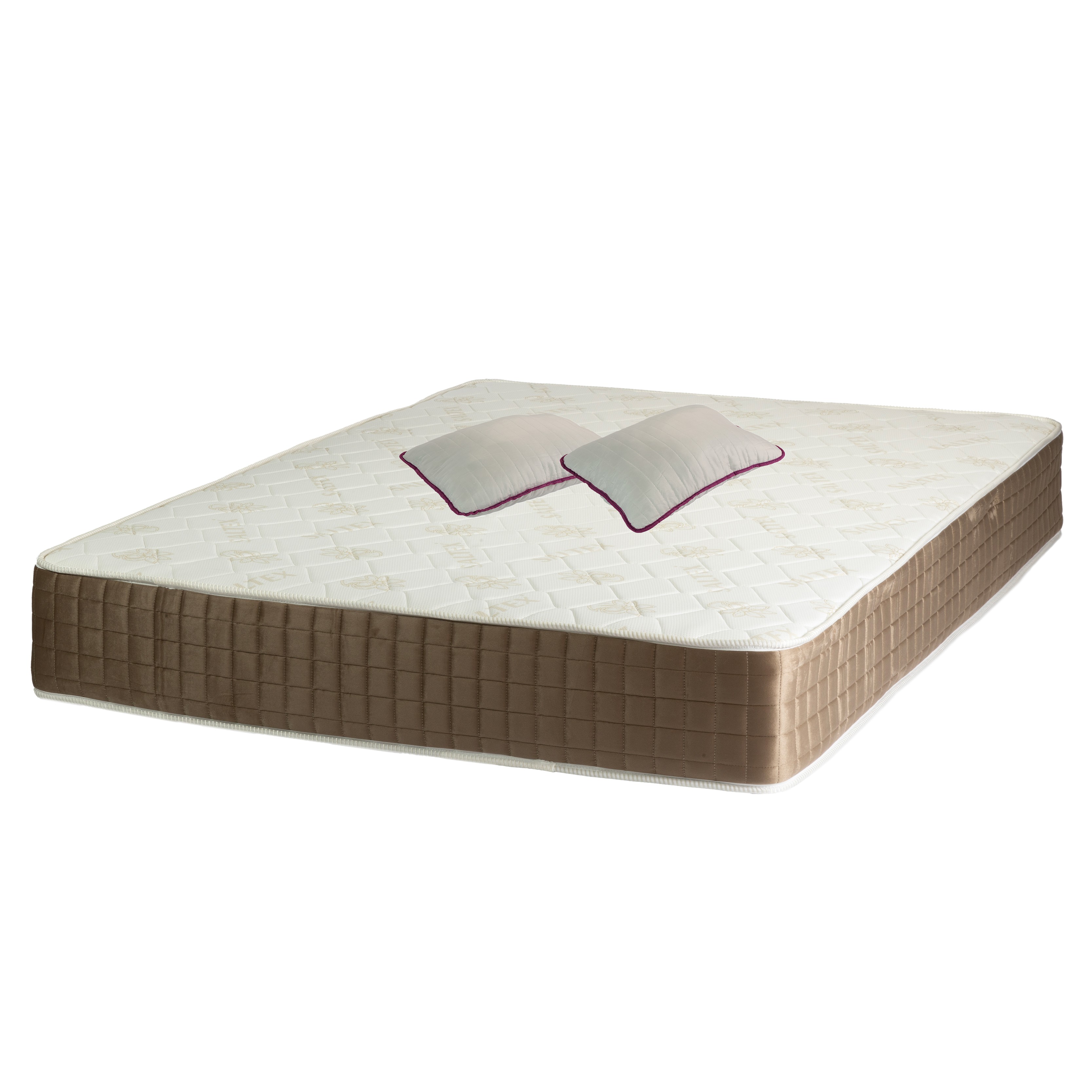 Seturi saltele - Set Saltea SuperOrtopedica Lux Roma, 180x200x23cm, fermitate tare, cu plasa arcuri tip bonell, reversibila, sistem aerisire perimetral, Saltex, plus 2 perne matlasate microfibra 50x70cm, lavabile la  60°C