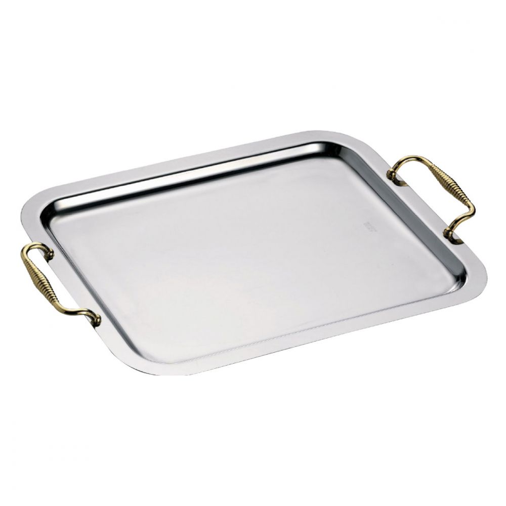 Servirea mesei - Tava cu maner aurit 30 cm ROMA