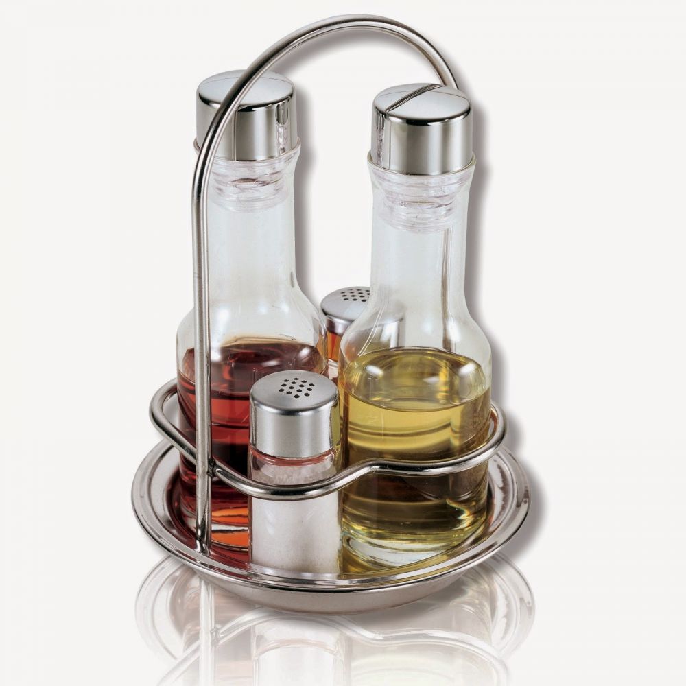 Pentru gatit - Oliviera 4 sticle, suport inox THEMA