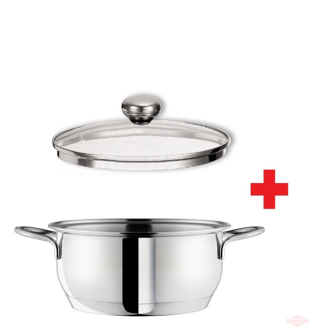 Servirea mesei - Cratiță NORDICA 20 cm 2.5 l  cu capac din sticla! /LICHIDARE STOC!