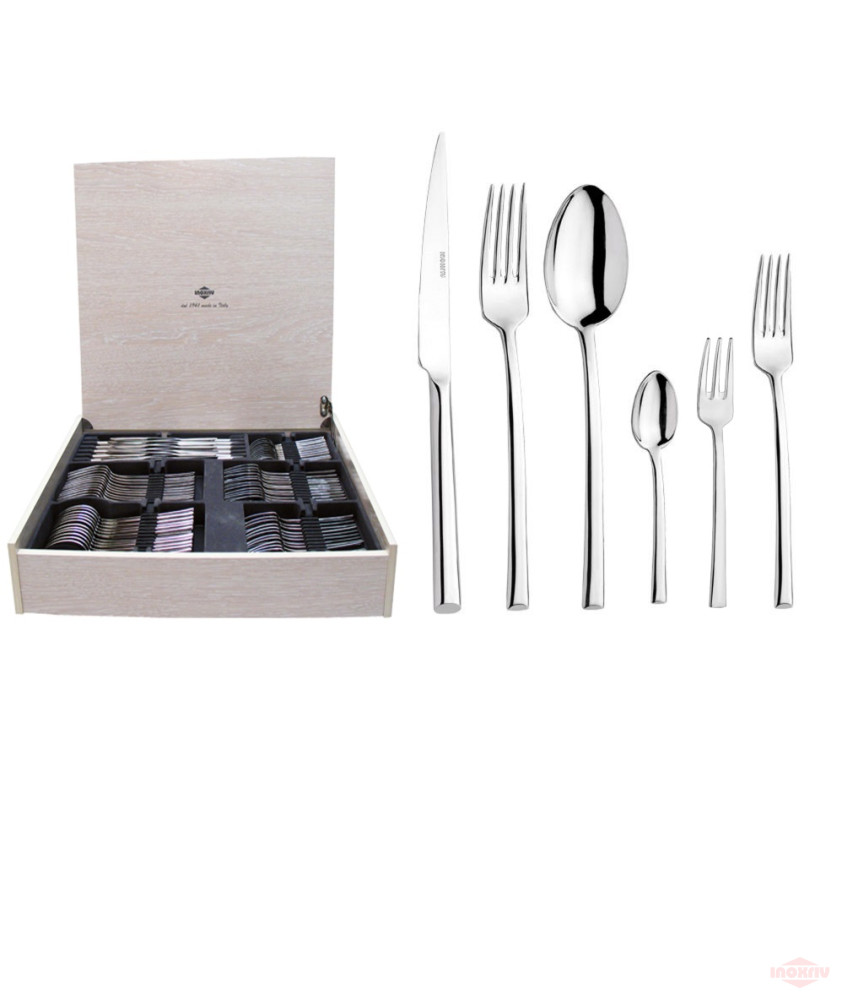 Seturi de Tacam - Set tacam Medea, Inoxriv, 72 piese, cutie lemn