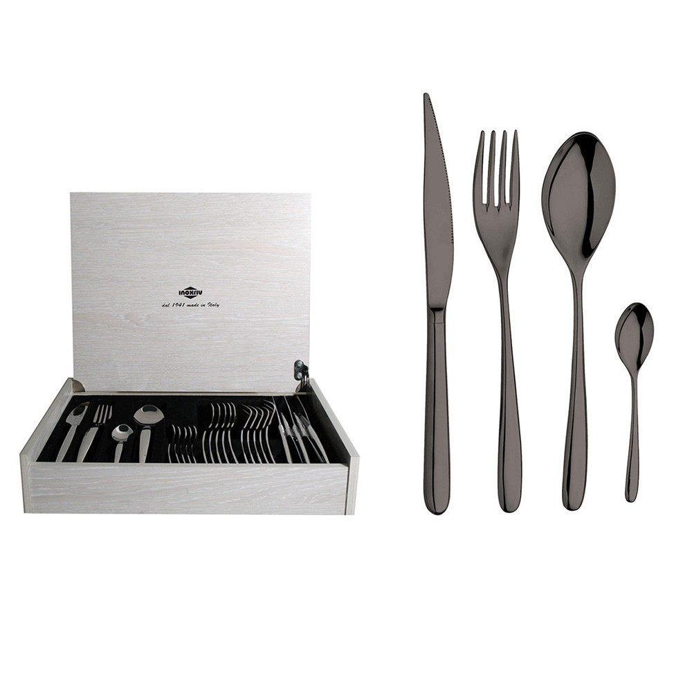 Seturi de tacam - Novecento PVD Titanio, set 24 piese, cutie lemn