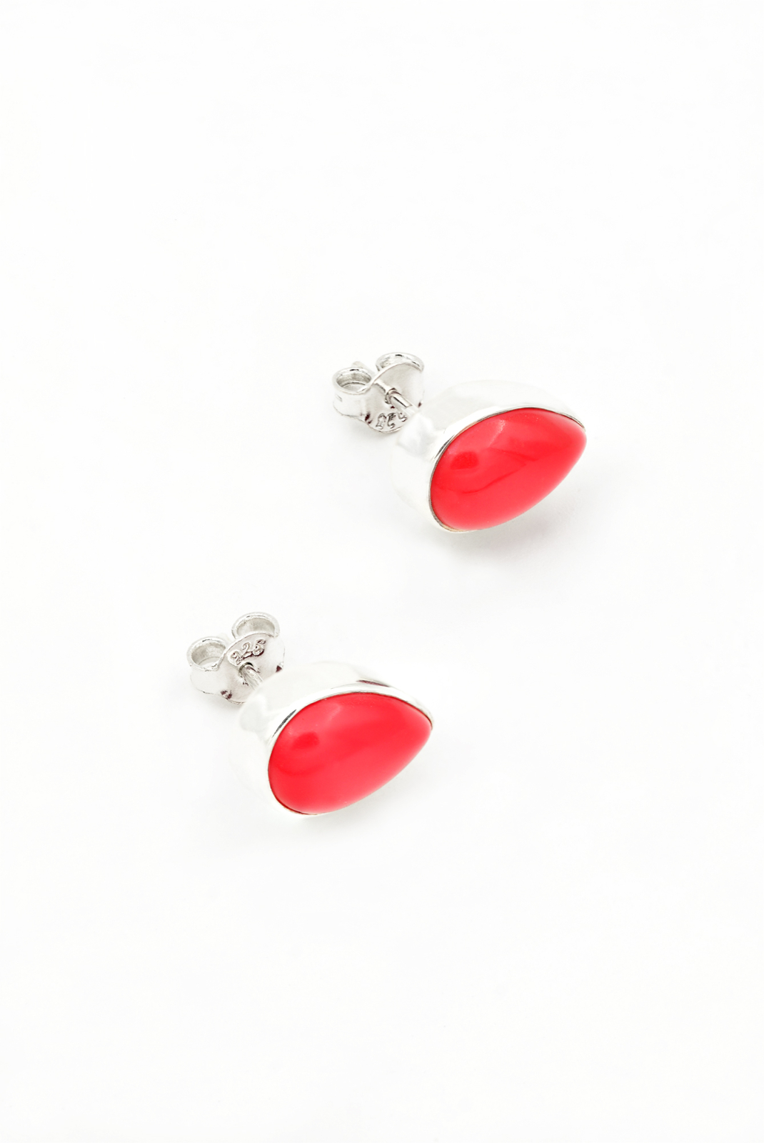 CERCEI - Cercei din Argint 925 si Coral Rosu 1.3 cm