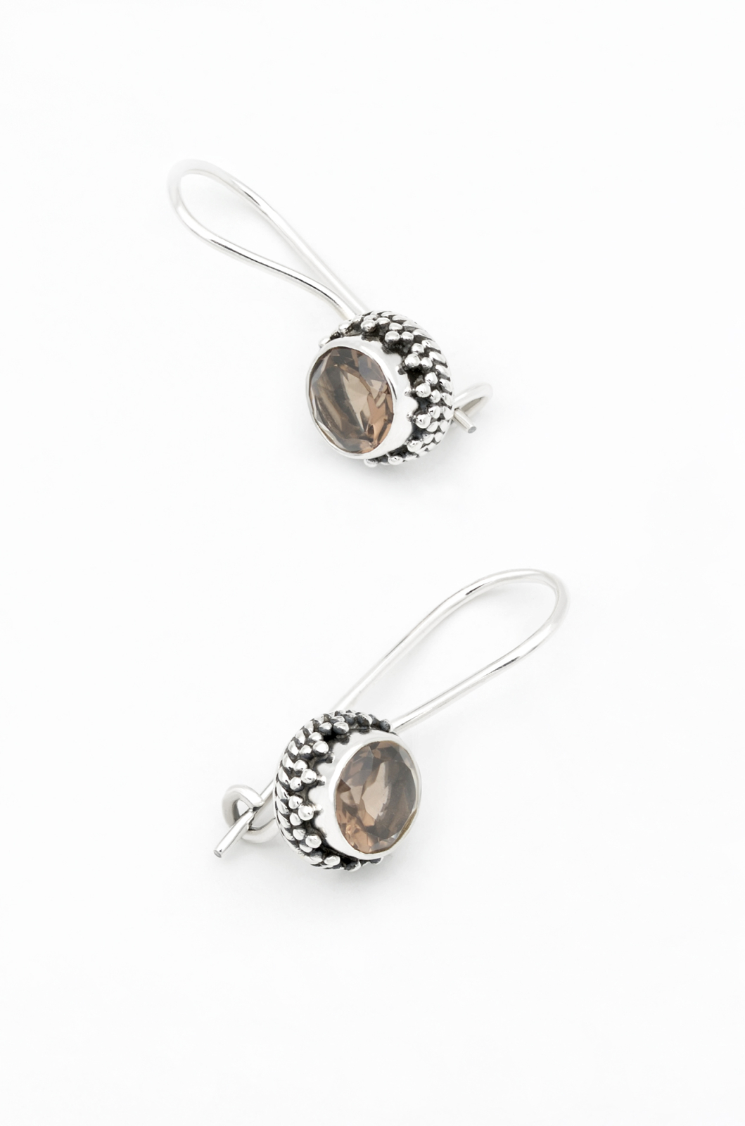 CERCEI - Cercei din Argint 925 si Cuart Fumuriu, 2.5 cm