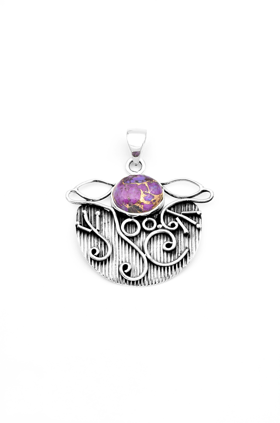 PANDANTIVE - Pandantiv din Argint 925 cu Turcoaz Violet 4 cm