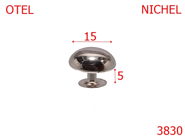 Bumbi ornamentali - 3830/BUMB ORNAMENTAL-15-mm---nichel---4H4--