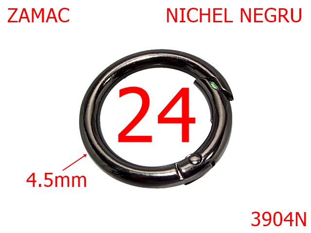 Inele carabina - 3904N/INEL CARABINA-24-mm-4.5-nichel negru-23A14----