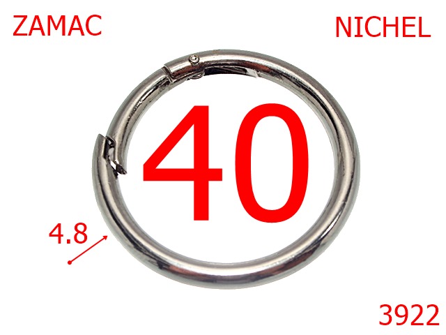 Inele carabina - 3922/INEL CARABINA-40-mm-4.8-nichel-23C5-23D14----