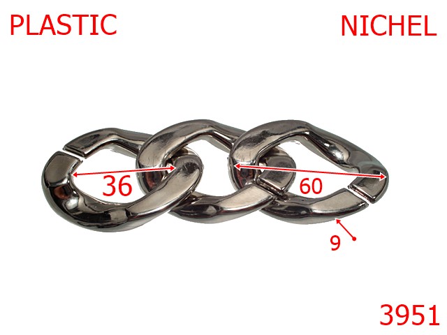 Lant material plastic - 3951/ZA LANT PLASTIC-60-mm-9-nichel-----
