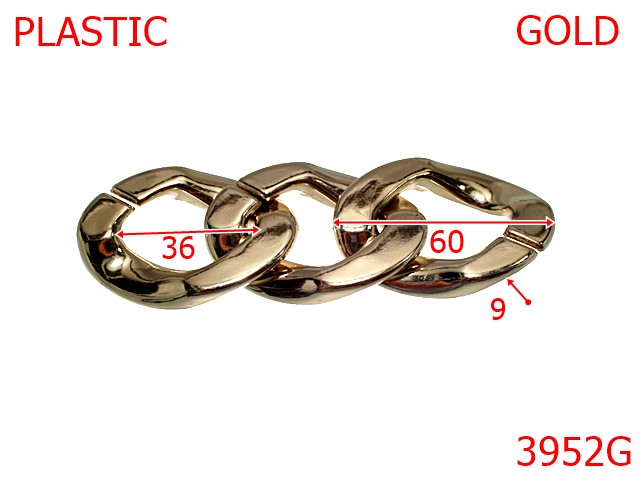 Lant material plastic - 3952G/ZA LANT PLASTIC-60-mm-9-gold-----
