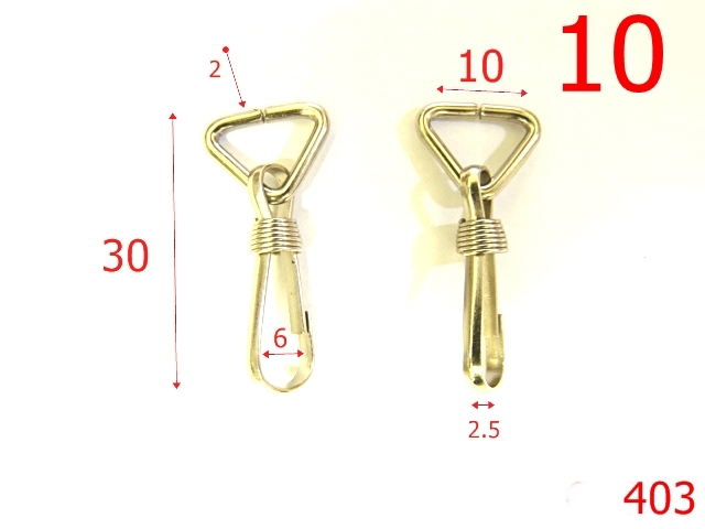 Carabine - 403/CARABINA OTEL  1 CM-10-mm---nichel--5S9-5E1--D30