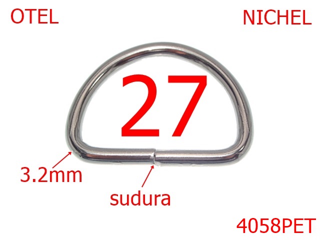 Inele sudate - 4058PET/INEL D SUDAT-27-mm-3.2-nichel---AN18--