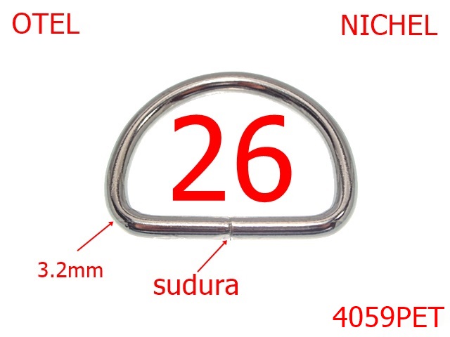 Inele sudate - 4059PET/INEL D SUDAT-26-mm-3.2-nichel---AN18--