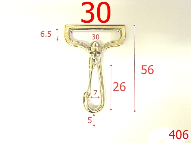 Carabine - 406/CARABINA  3 CM NIKEL-30-mm---nichel---5F7-7C6/5A5--AG27