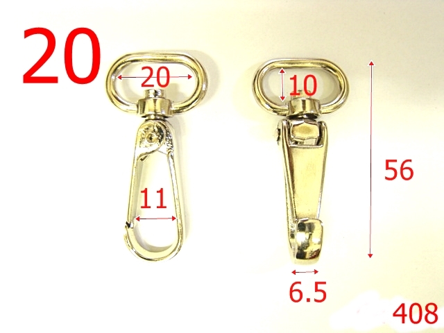Carabine - 408/CARABINA  2 CM-20-mm---nichel--5D6---