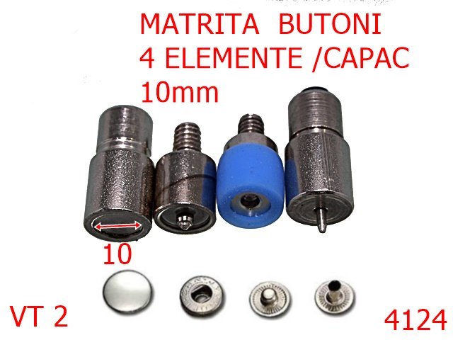 Utilaje - 4124/MATRITA BUTONI 4 ELEMENTE/vt2-10-mm---nichel-----