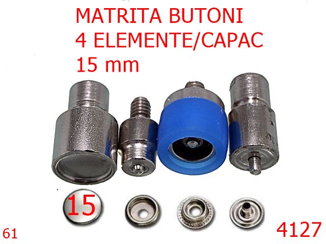 Utilaje - 4127/MATRITA BUTONI 4 ELEMENTE/61-15-mm---nichel-----