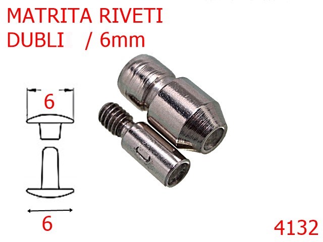 Utilaje - 4132/MATRITA RIVETI DUBLII-6-mm---nichel-----