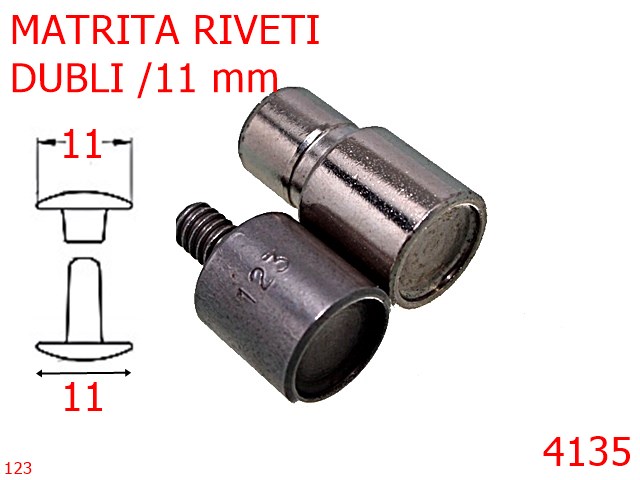 Utilaje - 4135/MATRITA RIVETI DUBLII-11-mm---nichel-----