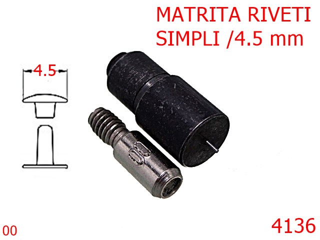 Utilaje - 4136/MATRITA RIVETI SIMPLI-4.5-mm---nichel-----