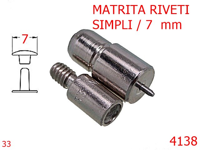 Utilaje - 4138/MATRITA RIVETI SIMPLI-7-mm---nichel-----