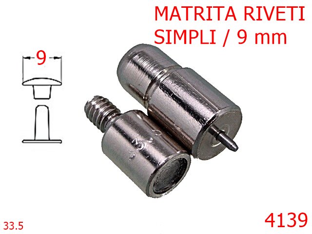 Utilaje - 4139/MATRITA RIVETI SIMPLI-9-mm---nichel-----