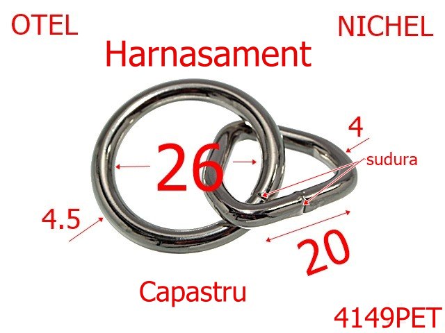 Inele sudate - 4149PET/INELE SUDATE COMBINATE CAPASTRU-20-mm-4-nichel--AM25-AM26--