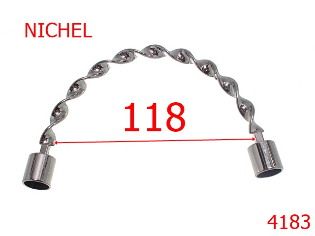 Manere - 4183/Maner  poseta rasucit-118-mm-zamac---nichel-----
