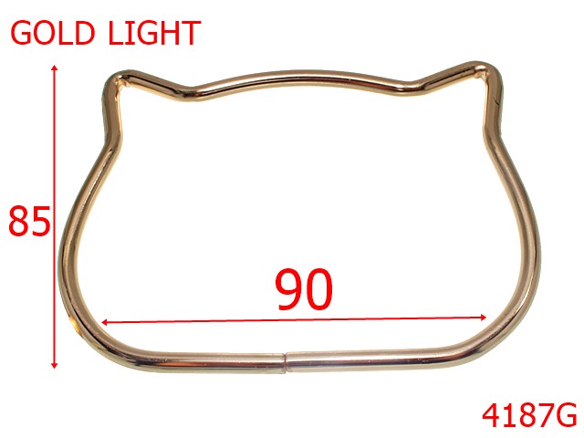 Manere - 4187G/Maner poseta cat's head-90-mm-otel---gold light-----
