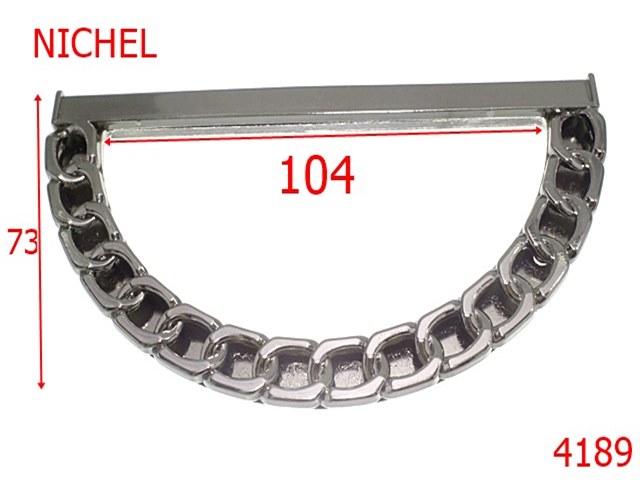 Manere - 4189/Maner geanta semirotund -104-mm-zamac---nichel-----