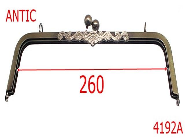 Rame poseta - 4192A/Rama medie geanta-260-mm-otel---antic-----