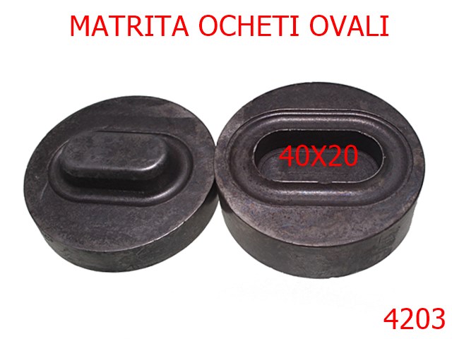 Utilaje - 4203/Matrita ocheti ovali pentru prelata-40-mm-otel--negru-----