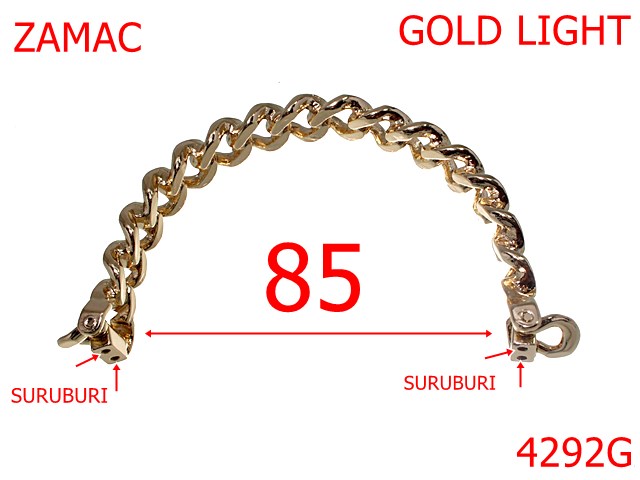 Manere - 4292G/Maner rigid cu suruburi-85-mm-zamac--gold light-----