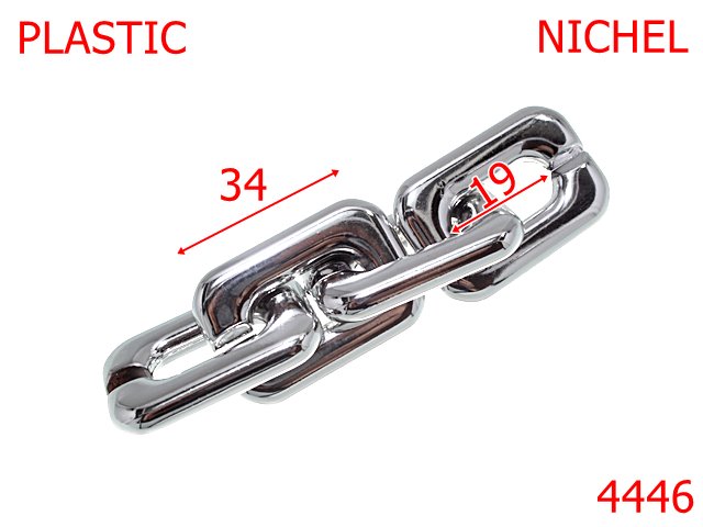 Lant material plastic - 4446/Za dreptunghiulara lant material plastic-20-mm-plastic--nichel-----