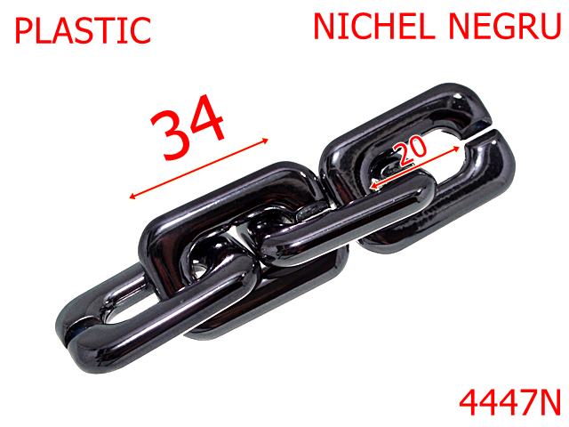 Lant material plastic - 4447N/Za dreptunghiulara lant material plastic-20-mm-plastic--nichel negru-----