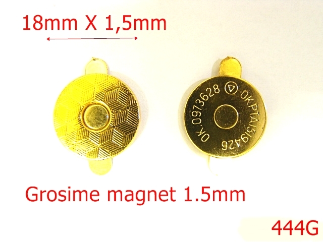 Magneti - 444G/AUFRAISER MAGNETIC  18 MM-18-mm---gold-15B1--7F5--M13