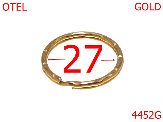Inele breloc - 4452G/Inel spiralat pentru breloc-27-mm-otel--gold-----