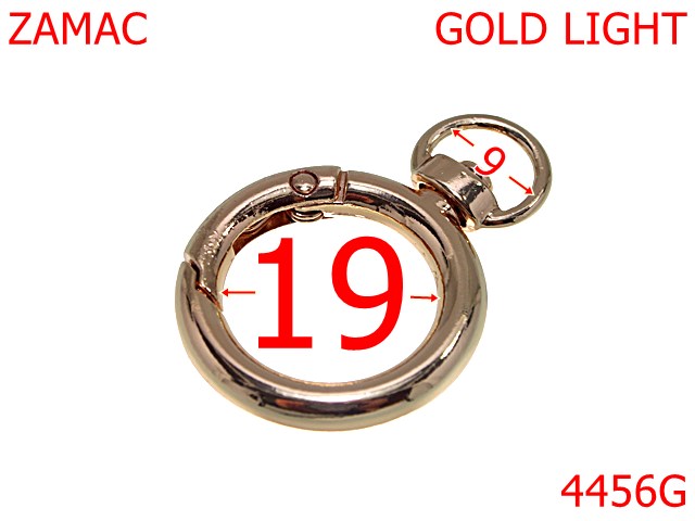 Inele carabina - 4456G/Inel carabina anti-rasucire-19-mm-zamac--gold light--5F3---