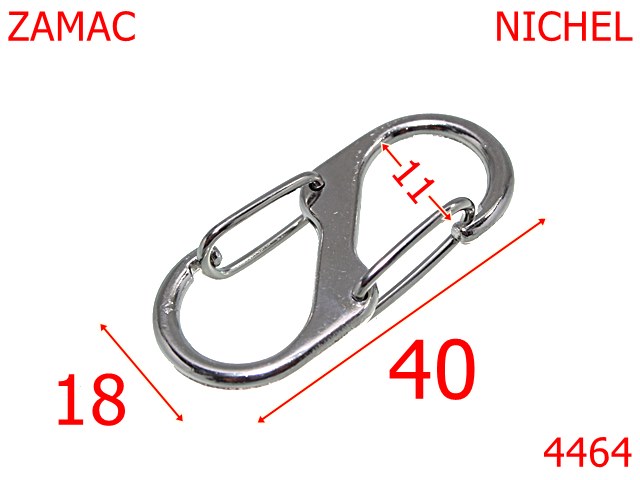 Carabine portchei - 4464/Carabina multifuntionala S dubla-11-mm-zamac--nichel-15B3----