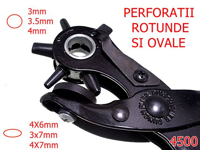 Utilaje - 4500/Cleste pentru perforatii rotunde-ovale-3-3.5-4-mm-otel--negru-----