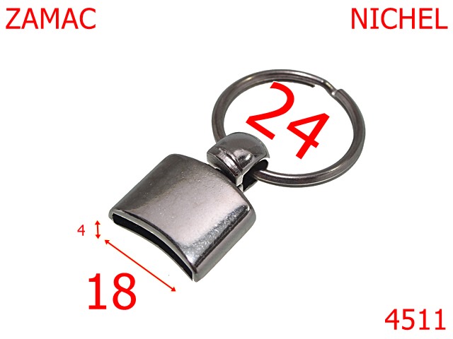 Inele breloc - 4511/Montura si inel breloc-18x24-mm-zamac--nichel-----