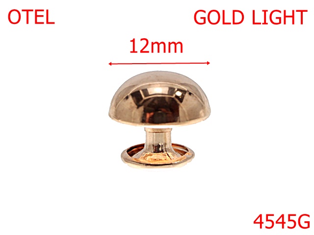 Bumbi ornamentali - 4545G/Bumb calota semisferica-12-mm-otel--gold light-----