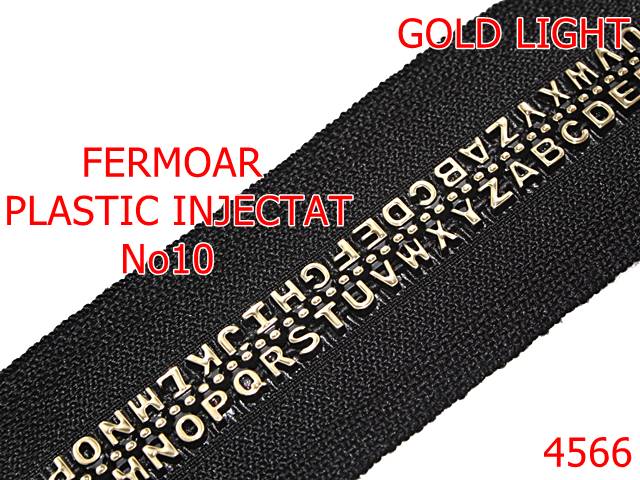Fermoar - 4566/Fermoar plastic injectat la metru-no10--plastic--gold light-----