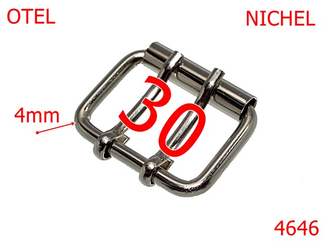 Catarame cu rola si 2 cuie - 4646/Catarama cu rola si doua cuie-30-mm-otel-4-nichel--7H4---