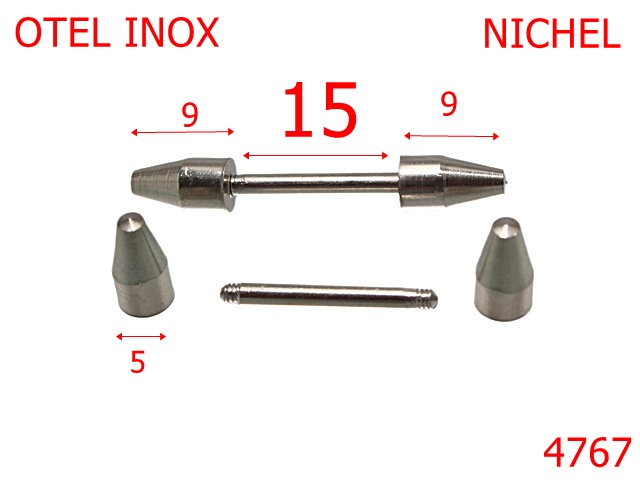 Galtere - 4767/Piercing inoxidabil pentru marochinarie incaltaminte-15-mm-inox--nichel-----